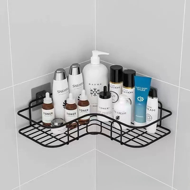 Shower wall mounted shelf