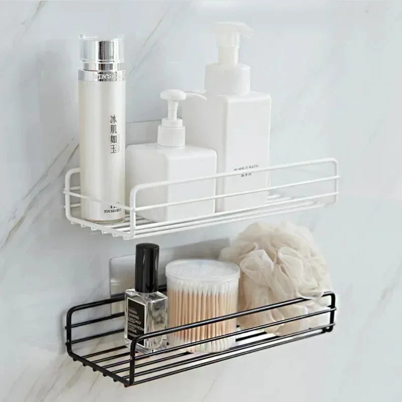 Shower wall mounted shelf