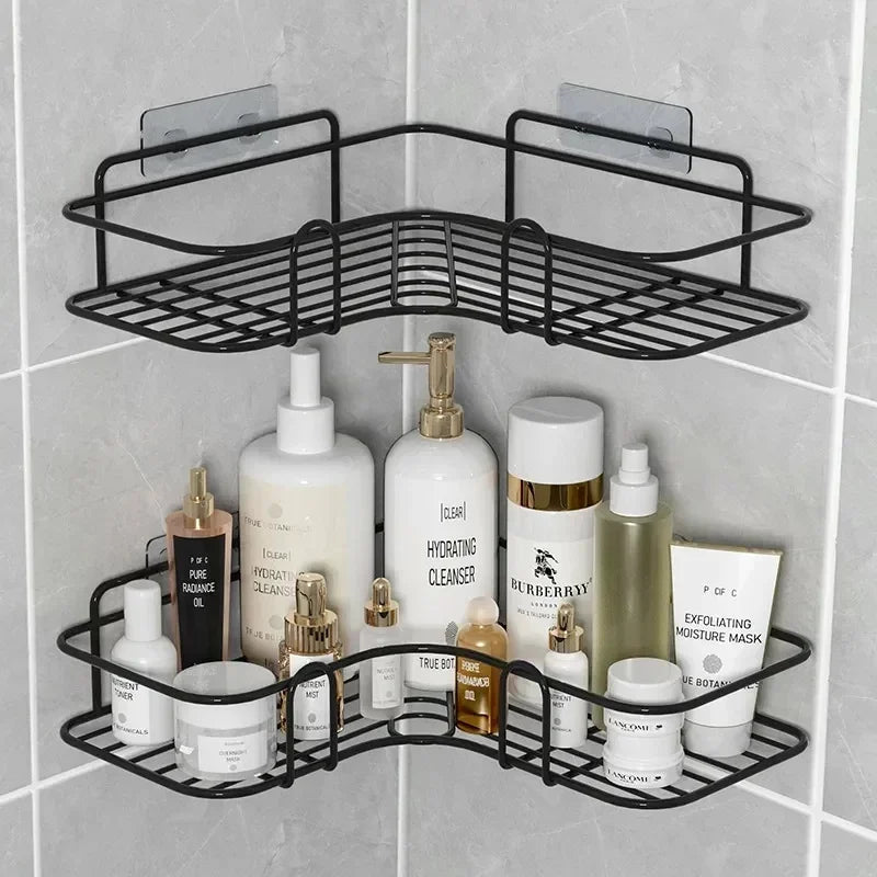 Shower wall mounted shelf