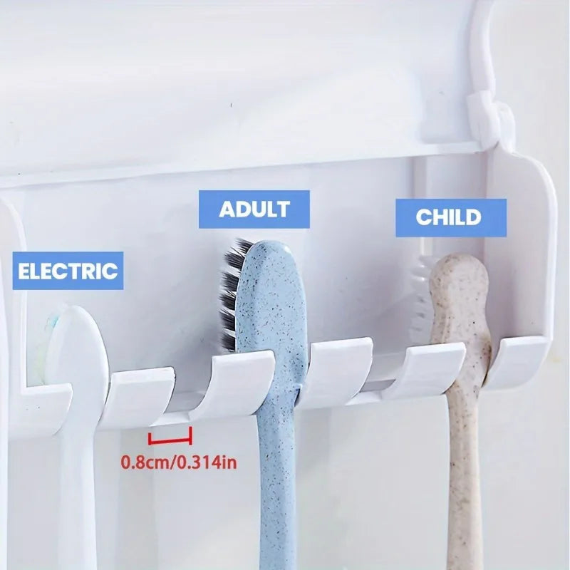 Wall-Mounted Toothbrush & Toothpaste Holder