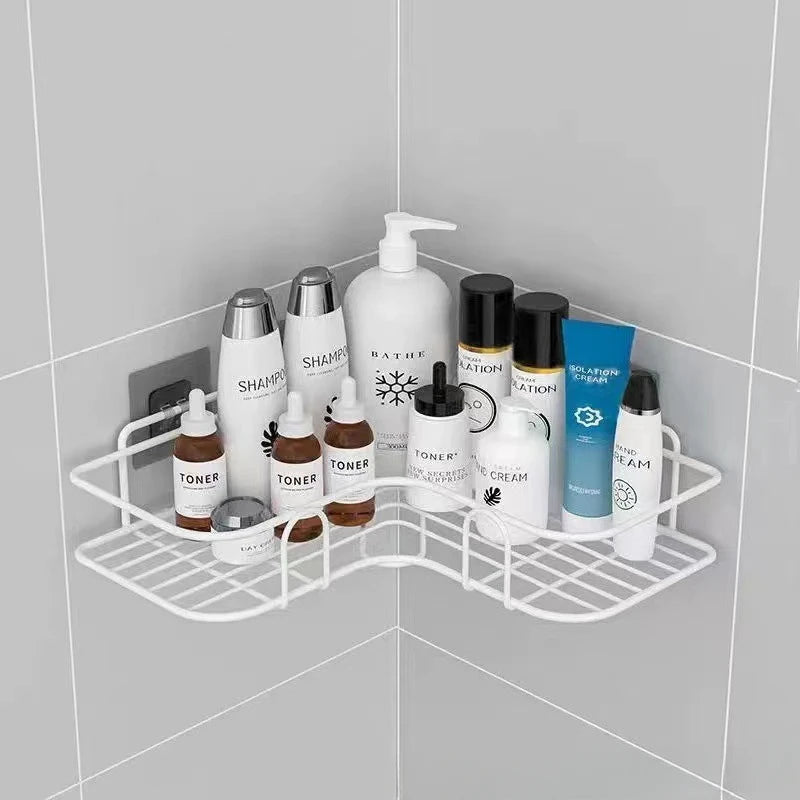Shower wall mounted shelf