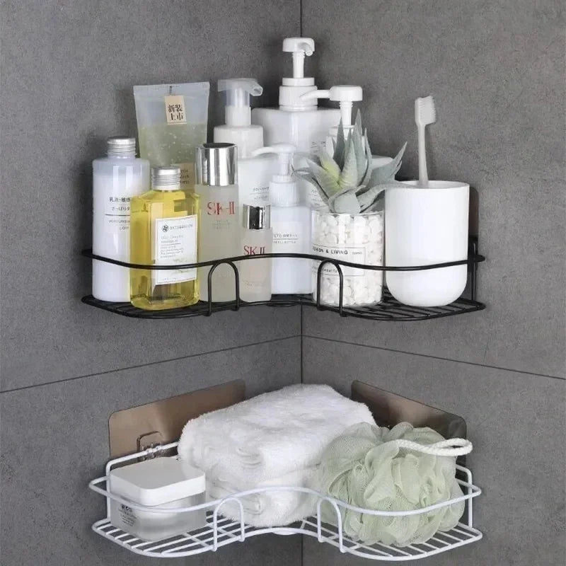 Shower wall mounted shelf